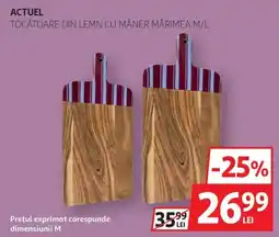 Auchan Tocătoare din lemn cu mâner Ofertă