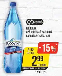 Mega Image Bucovina apa minerala naturala carbo gazificata Ofertă