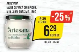 Mega Image Artesana iaurt de vaca cu bifidus Ofertă