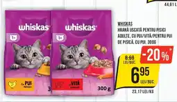 Mega Image whiskas hrană uscată pentru pisici adulte, cu pui/vită/pentru pui de pisică, cu pui Ofertă