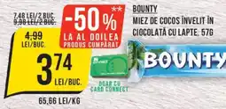 Mega Image Bounty miez de cocos învelit în ciocolată cu lapte Ofertă