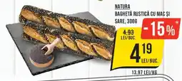 Mega Image Natura baghetă rustică cu mac și sare Ofertă