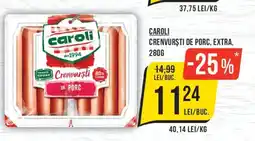 Mega Image Caroli crenvurști de porc, extra Ofertă