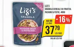 Mega Image Lizi's granola cereale cu fructul pasiunii & fistic Ofertă