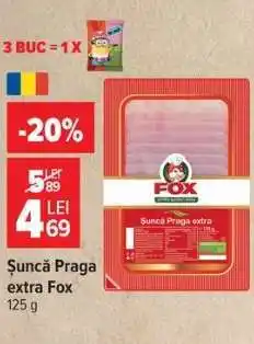Carrefour Șuncă Praga extra Fox Ofertă