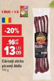 Carrefour Cârnați sticks picanți, Aldis Ofertă
