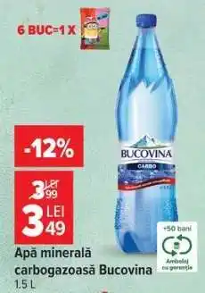 Carrefour Apă minerală carbogazoasă Bucovina Ofertă