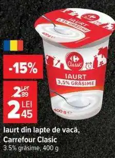Carrefour Iaurt din lapte de vacă, Carrefour Clasic Ofertă