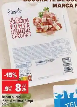 Carrefour Bacon bucăți fiert și afumat, Simpl Ofertă
