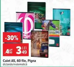 Carrefour Caiet A5, 60 file, Pigna Ofertă