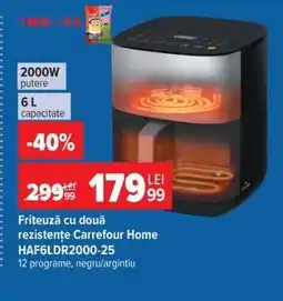 Carrefour Friteuză cu două rezistențe Carrefour Home HAF6LDR2000-25 Ofertă