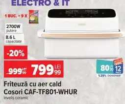 Carrefour Friteuză cu aer cald Cosori CAF-TF801-WHUR Ofertă