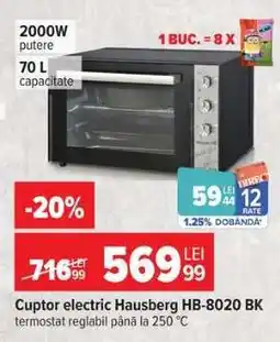 Carrefour Cuptor electric Hausberg HB-8020 BK Ofertă