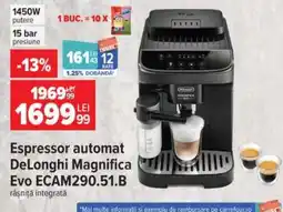 Carrefour Espressor automat DeLonghi Magnifica Evo ECAM290.51.B Ofertă