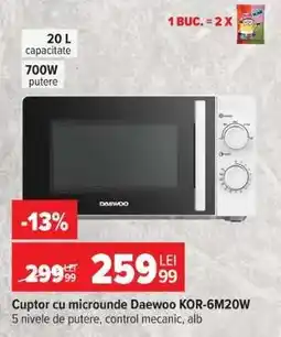 Carrefour Cuptor cu microunde Daewoo KOR-6M20W Ofertă