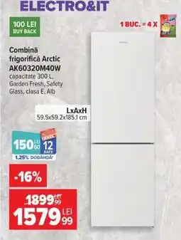 Carrefour Combină frigorifică Arctic AK60320M40W Ofertă