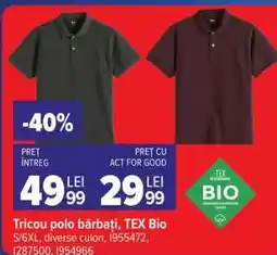 Carrefour Tricou polo bărbați, TEX Bio Ofertă