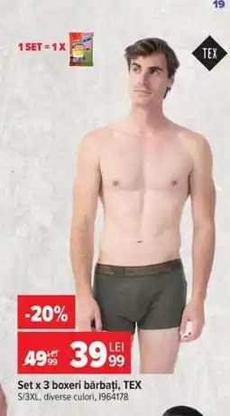 Carrefour Set x 3 boxeri bărbați, TEX Ofertă
