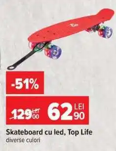Carrefour Skateboard cu led, Top Life Ofertă