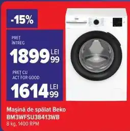 Carrefour Mașină de spălat Beko BM3WFSU38413WB Ofertă