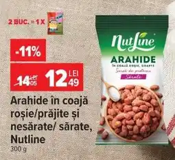 Carrefour Arahide în coajă roșie/prăjite și nesărate/sărate, Nutline Ofertă