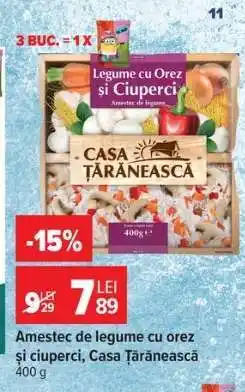Carrefour Amestec de legume cu orez și ciuperci, Casa Țărănească Ofertă