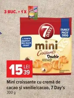 Carrefour Mini croissante cu cremă de cacao și vanilie/cacao, 7 Day’s Ofertă