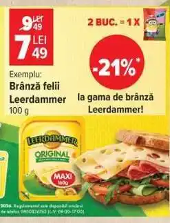 Carrefour Brânză felii Leerdammer 100 g Ofertă
