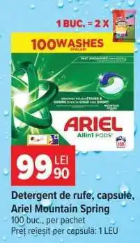 Carrefour Detergent de rufe, capsule, Ariel Mountain Spring Ofertă
