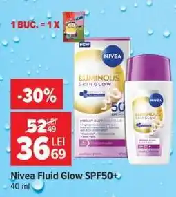 Carrefour Nivea Fluid Glow SPF50+ Ofertă