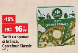 Carrefour Tartă cu spanac și brânză, Carrefour Classic Ofertă