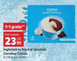Carrefour Înghețată cu frișcă și ciocolată, Carrefour Classic Ofertă