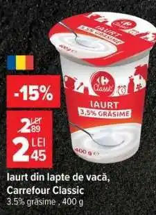 Carrefour Iaurt din lapte de vacă, Carrefour Classic Ofertă