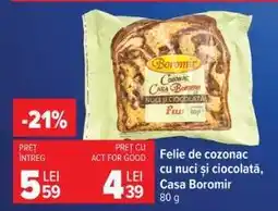 Carrefour Felie de cozonac cu nuci și ciocolată, Casa Boromir Ofertă
