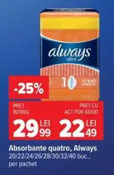 Carrefour Absorbante quatro, Always Ofertă