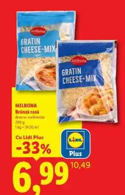 Lidl Milbona Gratin Cheese Mix Ofertă