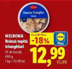 Lidl MILBONA Brânză topită triunghiuri Ofertă