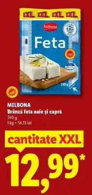 Lidl MILBONA Brânză feta oaie și capră Ofertă