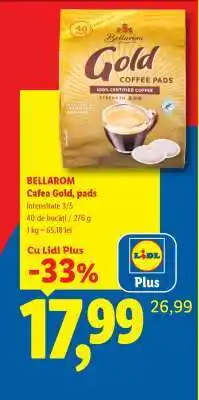 Lidl Bellarom Cafea Gold, pads Ofertă