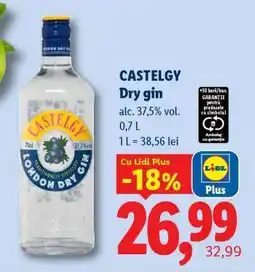 Lidl CASTELGY Dry Gin Ofertă