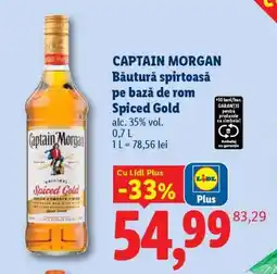Lidl CAPTAIN MORGAN Băutură spirtoasă pe bază de rom Spiced Gold Ofertă