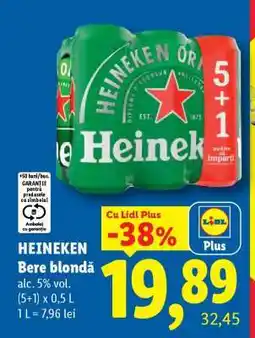 Lidl HEINEKEN Bere blondă Ofertă
