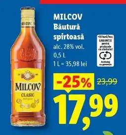 Lidl MILCOV BĂUTURĂ SPIRTOASĂ Ofertă