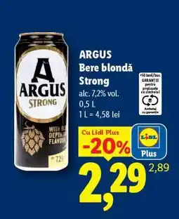 Lidl ARGUS Bere blondă Strong Ofertă