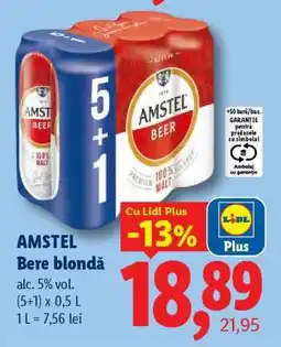 Lidl AMSTEL Bere blondă Ofertă