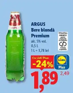 Lidl ARGUS Bere blondă premium Ofertă