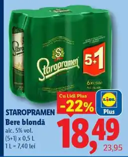 Lidl STAROPRAMEN Bere blondă Ofertă