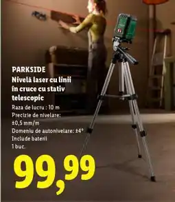 Lidl PARKSIDE Nivelă laser cu linii în cruce cu stativ telescopic Ofertă