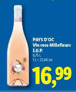 Lidl PAYS D'OC Vin rose Millefleurs I.G.P Ofertă