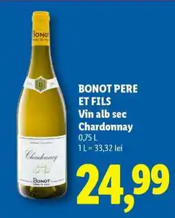 Lidl BONOT PERE ET FILS Vin alb sec Chardonnay Ofertă